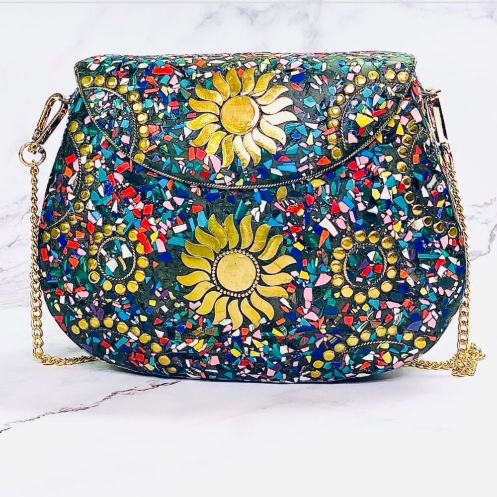 RAMLA Bel-Air multicolor Mosaic Bag Hand Made in Morocco